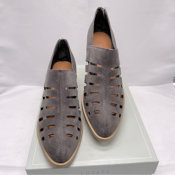 𝅺1. Slate Suede Charcoal Bootie with Cutouts Size 9M NIB - Picture 2 of 9